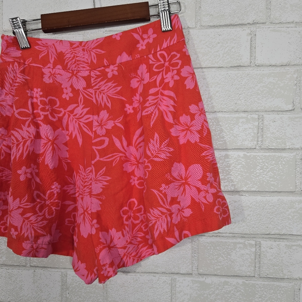 stradivarius linen blend floral shorts - Picture 7 of 12